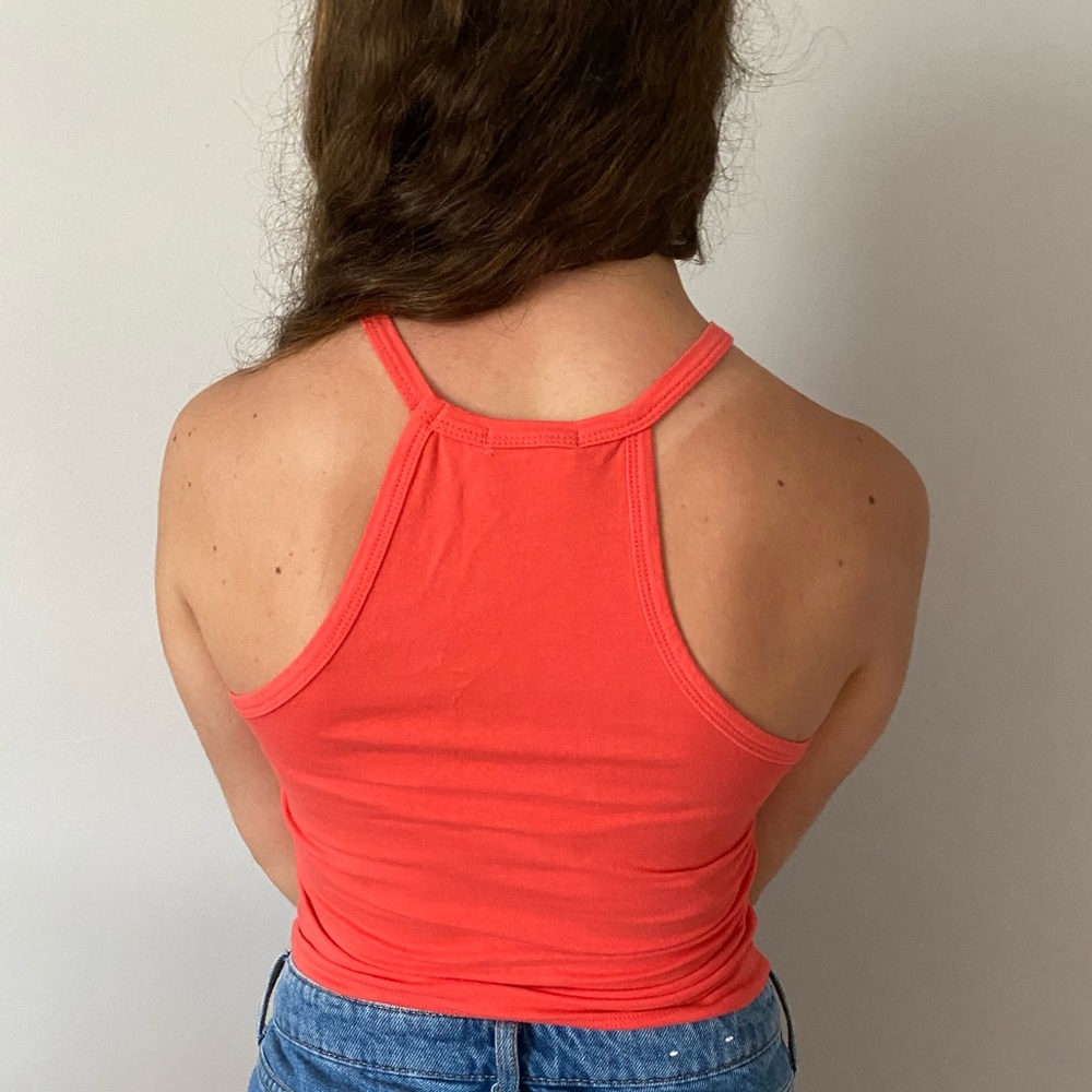 ORANGE LACE HALTER TOP - Picture 2 of 3